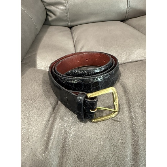 Genuine Black Alligator Belt‎ by Kinnamon Lakeland Florida Hand Crafted In USA